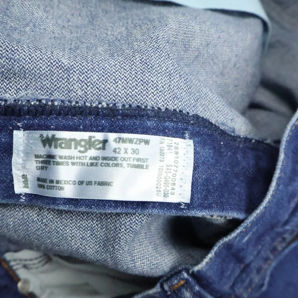 Wrangler Jeans Men's 40x27 cowbot cut Blue Denim Western Workwear